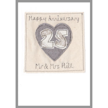 Personalised 25th Silver Wedding Anniversary Card, 3 of 12