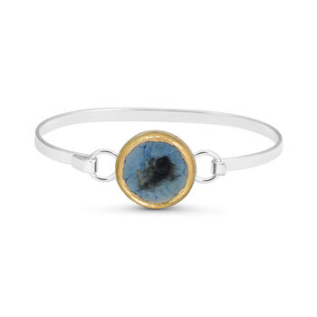 Round Blue Reef Silver Plated Bangle, 3 of 7
