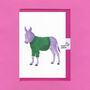 Purple Donkey Illustrated Blank Greeting Card, thumbnail 5 of 11