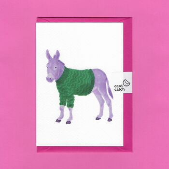 Purple Donkey Illustrated Blank Greeting Card, 5 of 11