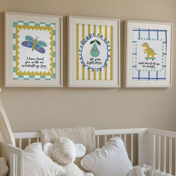 Modern Christian Nursery Print Set Of Three, 3 of 6