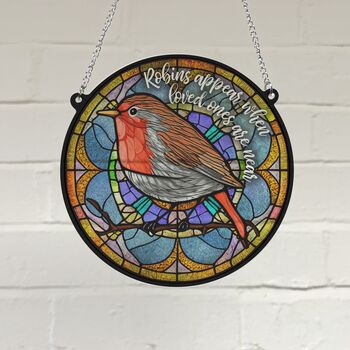 Robin Appear Stained Glass Effect Suncatcher, 3 of 7