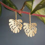 'Mini Tropic' Ethical Hand Beaten Brass Earrings, thumbnail 2 of 5