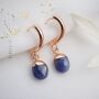 Sapphire September Birthstone Hoop Earrings, thumbnail 1 of 11