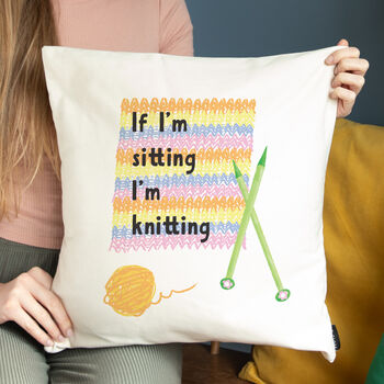 Personalised Knitting Cushion, 2 of 2