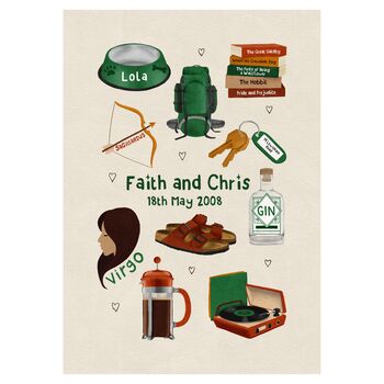 Personalised Favourite Couple Things Anniversary Print, 11 of 11