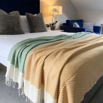 Anniversary Gift Set For Her, Cotton Throw Blanket, 6 of 11