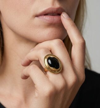 Enso Black Onyx And Molten Gold Ring, 4 of 4