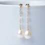 Labradorite And Baroque Pearls Drop Earrings, thumbnail 2 of 9