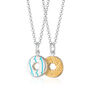 Silver Party Ring Necklace With Turquoise Enamel, thumbnail 1 of 6