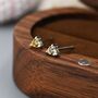 Genuine Citrine Crystal Heart Stud Earrings, thumbnail 1 of 12