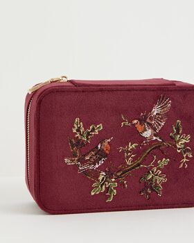 Fable Robin Love Embroidered Large Jewellery Box, 3 of 4