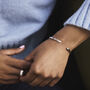 Sterling Silver Slender Torque Bangle With White Sapphires, thumbnail 1 of 5