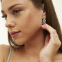 Sterling Silver Enamel Clover Earrings Turquoise, thumbnail 2 of 8