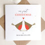 Personalised Our First Christmas As A Married Couple Card: Robins With Red Heart Design, thumbnail 3 of 5