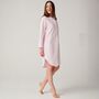 Women's 'Shell Pink' Satin Stripe Cotton Nightshirt, thumbnail 2 of 4