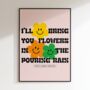 Flowers | Music Poster | Wall Art | A5 A4 A3 | Bold | Typographic | Quote | Print | House Music | Garage, thumbnail 3 of 9