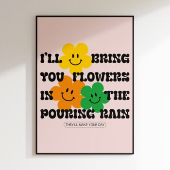 Flowers | Music Poster | Wall Art | A5 A4 A3 | Bold | Typographic | Quote | Print | House Music | Garage, 3 of 9