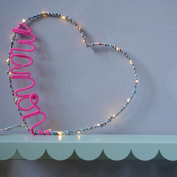 Personalised Liberty Print Fairy Light Heart, 2 of 7
