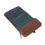 'Henson' Men's Roll Hanging Leather Wash Bag In Cognac, thumbnail 7 of 9