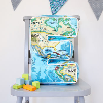 Personalised Map Print Letter Cushion, 2 of 5