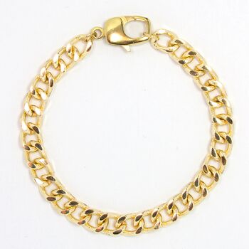 Marlow Chunky Chain Unisex Bracelet With Squared Clasp, 2 of 4