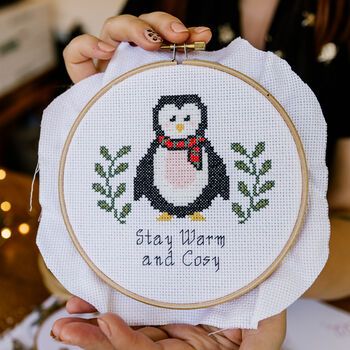 Penguin Christmas Cross Stitch Kit, 3 of 8