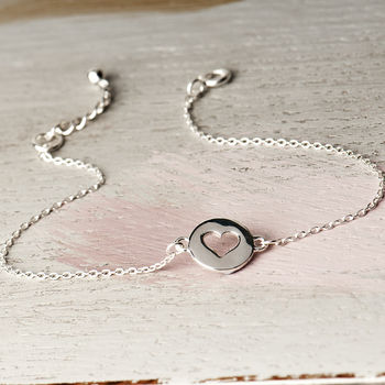 Heart Cut Out Sterling Silver Bracelet, 3 of 9