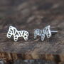 Silver Zebra Stud Earrings Animal Lover Gift, thumbnail 3 of 3