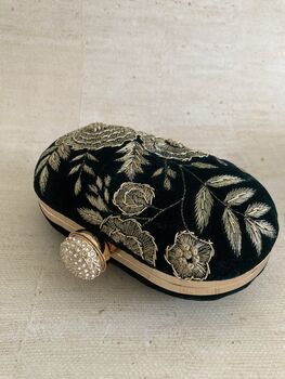 Green Velvet Clutch Bag, 2 of 9