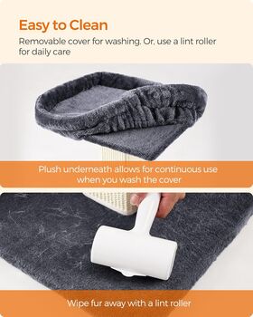 Cat Scratching Post With Plush Perch And Sisal Pole, 6 of 10