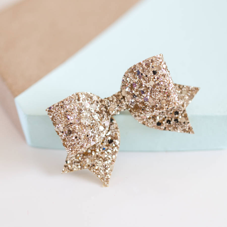 two medium glitter bows by lovely littles and co | notonthehighstreet.com