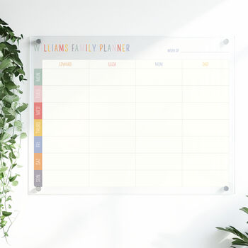 Personalised Weekly Familoy Planner Reusable Whiteboard, 3 of 5