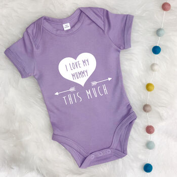 I Love You This Much Personalised Babygrow, 3 of 10