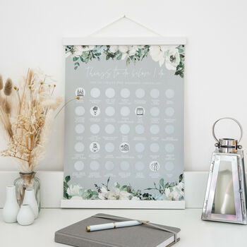 Wedding Planning Scratch Poster | Grey Floral, 3 of 3