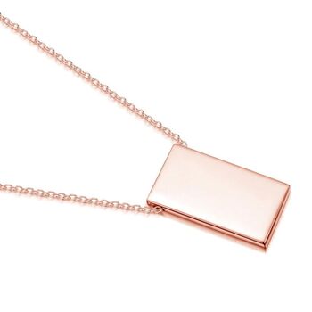 Personalised 18 K Rose Gold Plated Oblong Necklace, 2 of 5