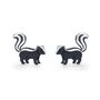 Sterling Silver Skunk Earrings With Black Rhodium Coating, thumbnail 2 of 12