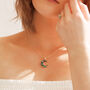 Aylin Abalone Shell Moon Necklace | 14 K Gold Plated, thumbnail 3 of 10