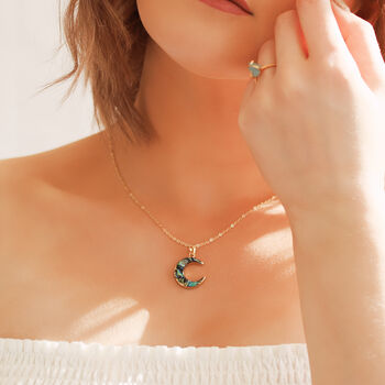 Aylin Abalone Shell Moon Necklace | 14 K Gold Plated, 3 of 10