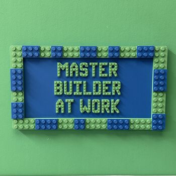 Lego Compatible Master Builder Door Sign, 4 of 4