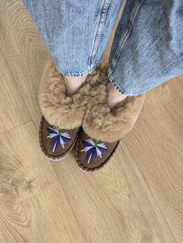 Handmade Sheepskin Moccasins Mix Colors, 3 of 5