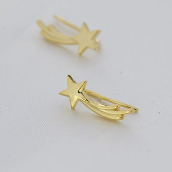 Shooting Star Crawler Earrings In Sterling Silver, 7 of 11