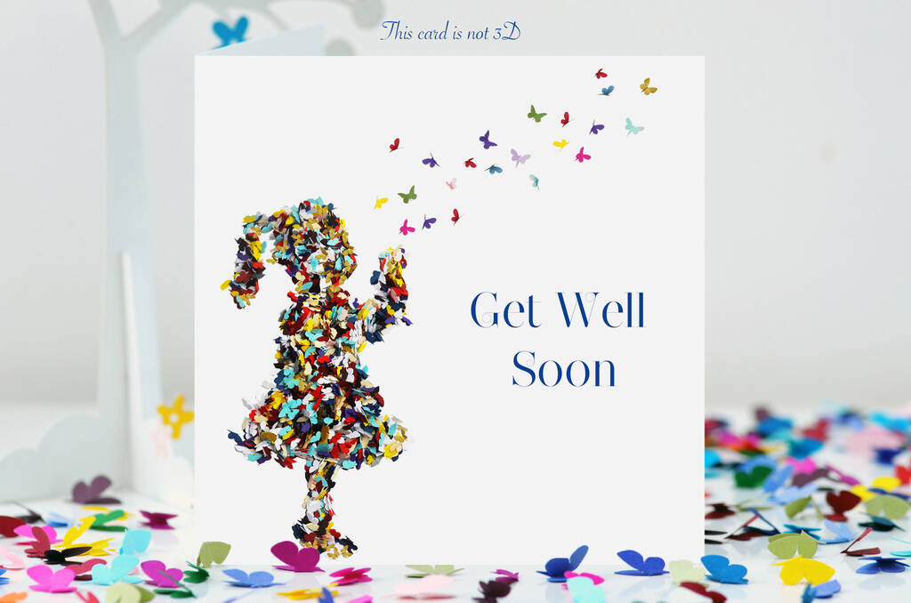 Get Well Soon Butterfly Card, Get Well Kisses, 1 of 10