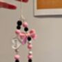 Pastel Heart And Bow Beaded Phone Charm, thumbnail 2 of 2