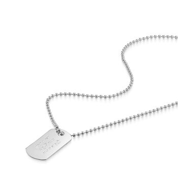Army Dog Tag With Bead Chain 925 Sterling Silver, 3 of 5