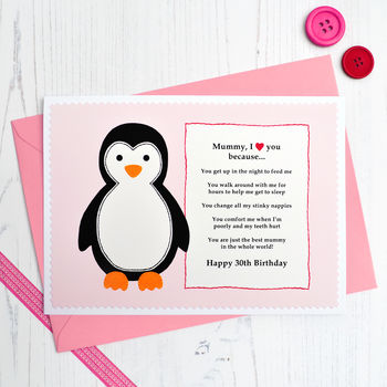 'Penguin Love You Because' Personalised Birthday Card, 2 of 4