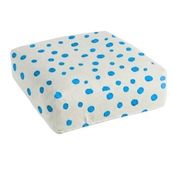 Hand Painted Linen Floor Cushion Cube In Polka Dot Print, 10 of 12