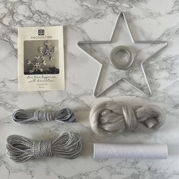 Star Tree Topper Or Wall Decoration Macramé Kit, 2 of 5