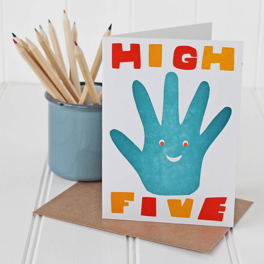 high five hand card by sukie