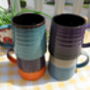 Set Of Four Reactive Glaze Brûlée Mugs In Assorted Alternative Glazes, thumbnail 4 of 11